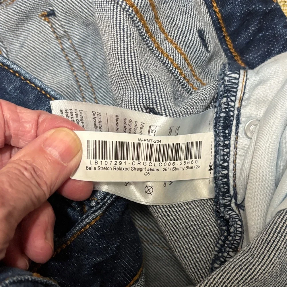 Quince Bella Stretch Relaxed Straight Stormy Blue Size 28 - Picture 8 of 9